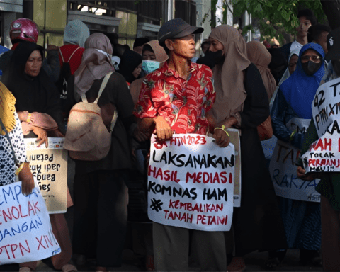Ilustrasi: Perjuangan petani melawan perampasan tanah/Dok LBH Makassar.