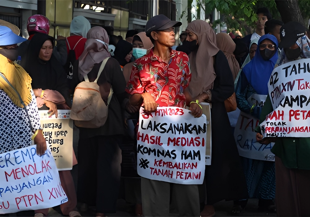Ilustrasi: Perjuangan petani melawan perampasan tanah/Dok LBH Makassar.