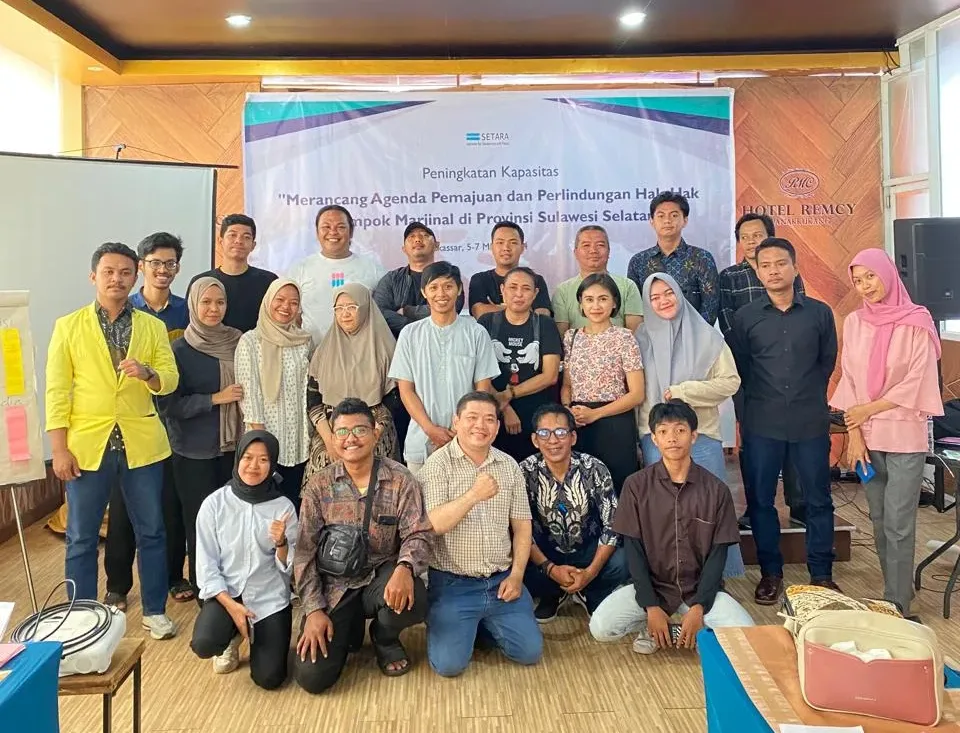 Kegiatan peningkatan kapasitas bertema "Merancang Agenda Pemajuan dan Perlindungan Hak-hak Kelompok Marjinal di Sulawesi Selatan” oleh SETARA Institute/Bollo.id