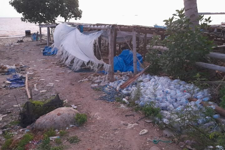 Sampah botol plastik yang dimanfaatkan untuk pelampung rumput laut/Andi Audia Faiza Nazli Irfan/Bollo.id